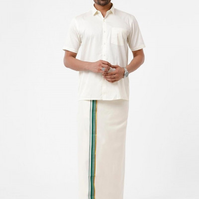 Men White Solid Pure Cotton Dhoti