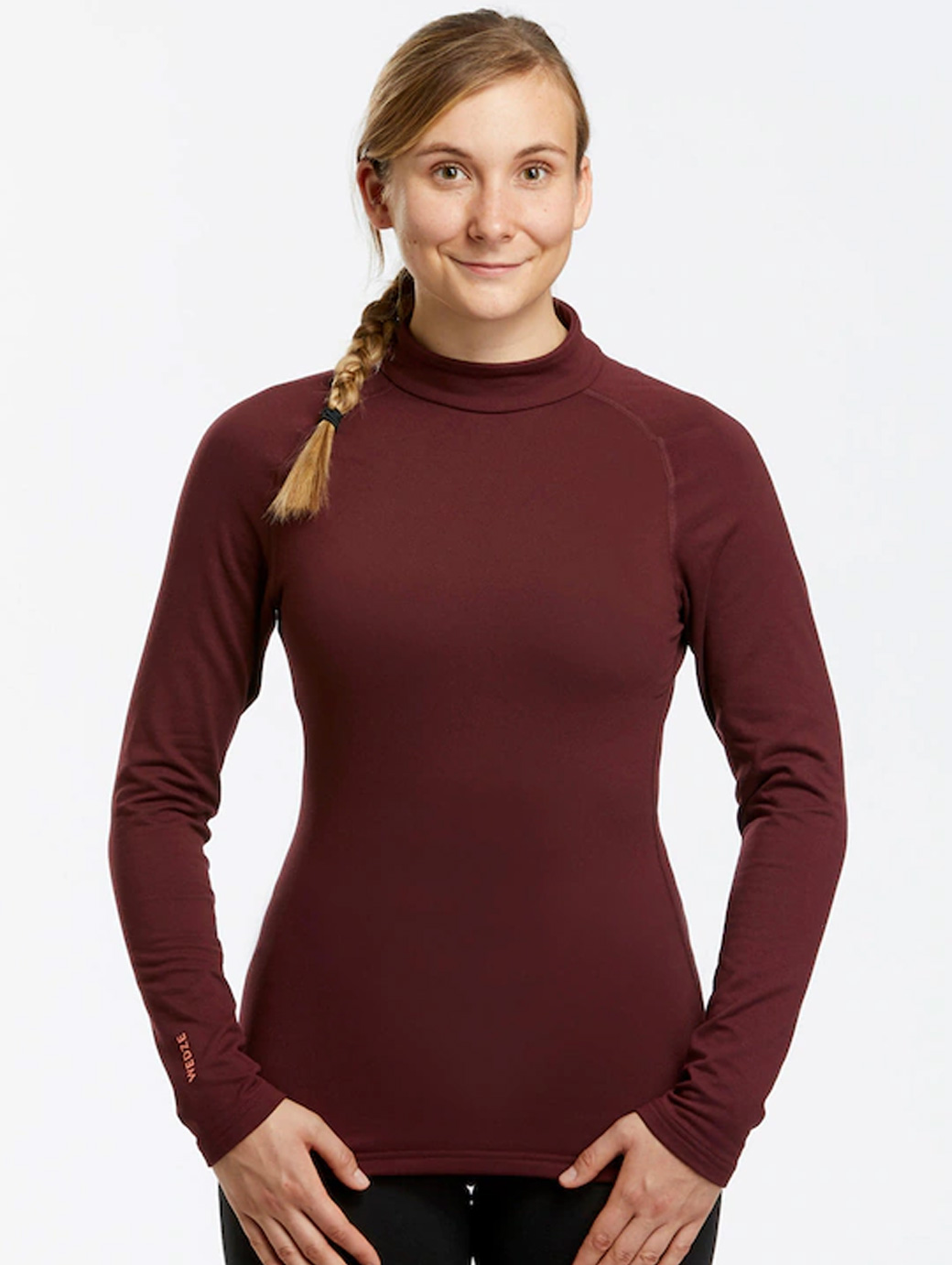 Women Burgundy Solid Thermal Tops