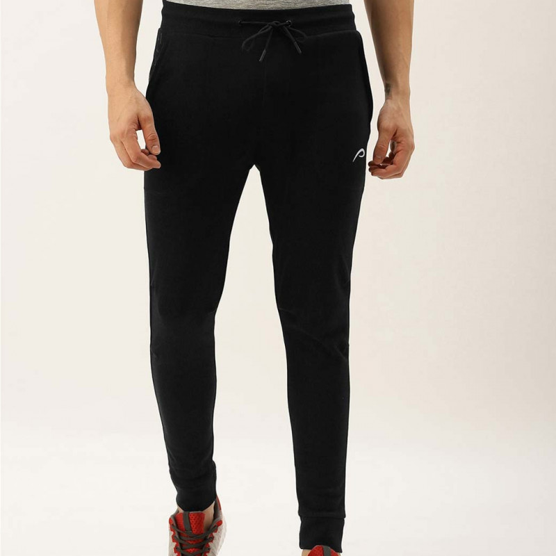 Men Black Slim Fit Solid Joggers